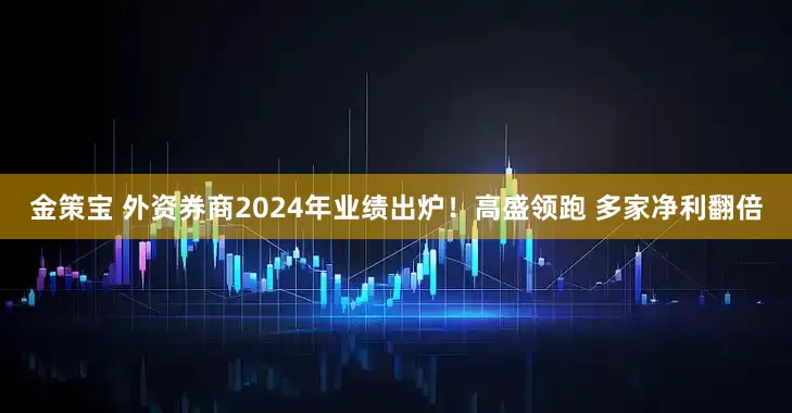 金策宝 外资券商2024年业绩出炉！高盛领跑 多家净利翻倍